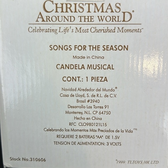 Vintage 90’s New Musical Candle Christmas Around The World Songs For The Season - Picture 9 of 12